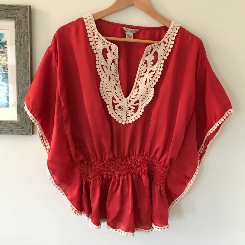 Orange Boho Style Top